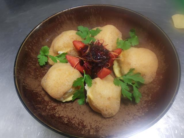 Chocolate foam pani puri by chef Nishant Choubey. Chocolate foam pani puri by chef Nishant Choubey.