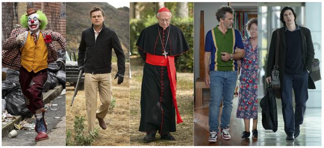 This combination of photos shows best actor Oscar nominees, from left, Joaquin Phoenix in Joker, Leonardo DiCaprio in Once Upon a Time...in Hollywood, Jonathan Pryce in The Two Popes, Antonio Banderas in Pain and Glory, and Adam Driver in Marriage Story. (AP) This combination of photos shows best actor Oscar nominees, from left, Joaquin Phoenix in Joker, Leonardo DiCaprio in Once Upon a Time...in Hollywood, Jonathan Pryce in The Two Popes, Antonio Banderas in Pain and Glory, and Adam Driver in Marriage Story. (AP)