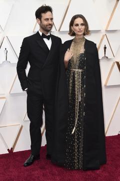 Benjamin Millepied, left, and Natalie Portman arrives at the Oscars on Sunday, Feb. 9, 2020, at the Dolby Theatre in Los Angeles. (Photo by Jordan Strauss/Invision/AP) (Jordan Strauss/Invision/AP) Benjamin Millepied, left, and Natalie Portman arrives at the Oscars on Sunday, Feb. 9, 2020, at the Dolby Theatre in Los Angeles. (Photo by Jordan Strauss/Invision/AP) (Jordan Strauss/Invision/AP)