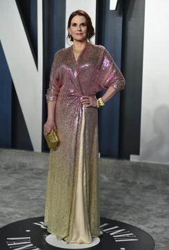 Megan Mullally arrives at the Vanity Fair Oscar Party on Sunday, Feb. 9, 2020, in Beverly Hills. (Evan Agostini/Invision/AP) Megan Mullally arrives at the Vanity Fair Oscar Party on Sunday, Feb. 9, 2020, in Beverly Hills. (Evan Agostini/Invision/AP)