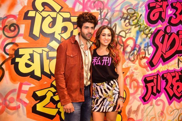 Actors Kartik Aaryan and Sara Ali Khan during the promotions of upcoming film Love Aaj Kal, in Mumbai on Feb 9, 2020. (IANS) Actors Kartik Aaryan and Sara Ali Khan during the promotions of upcoming film Love Aaj Kal, in Mumbai on Feb 9, 2020. (IANS)