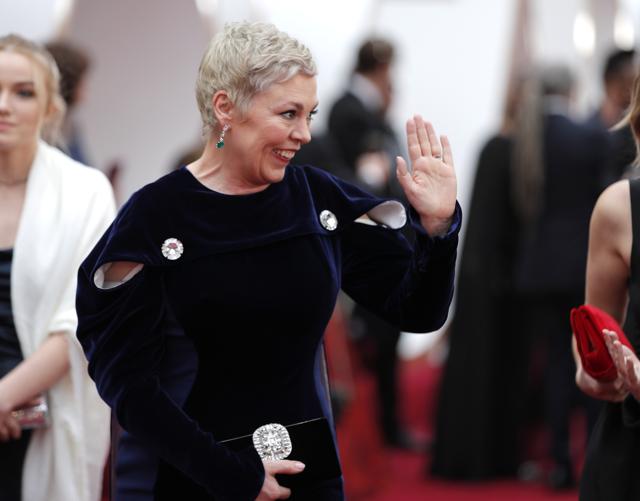 Olivia Colman arrives at the Oscars. (AP) Olivia Colman arrives at the Oscars. (AP)