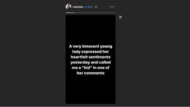 Ratan Tata’s Instagram story (Instagram) Ratan Tata’s Instagram story (Instagram)