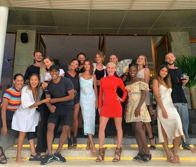(Third from left in the front row) Ravi Krishnan with friends in Seminyak, Bali. (Third from left in the front row) Ravi Krishnan with friends in Seminyak, Bali.