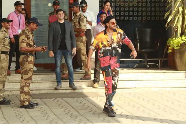 Ranveer Singh headed to Kalina airport soon after his arrival in Mumbai on Friday.