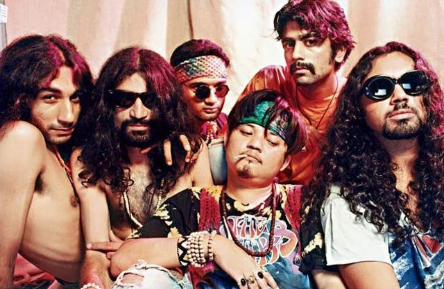 (Left to right) Chintan, Subir , Dilip, Sonam, Nitin and Vipin in a 1996 picture of the band (Sohail Akber)