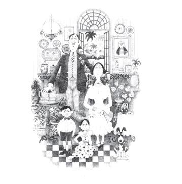 Goan Aristocrat family (Poskem: Goans in the Shadows by Wendell Rodricks; Illustrations by Mario Miranda)
