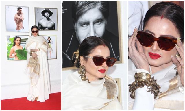 Rekha at the launch. Rekha at the launch.