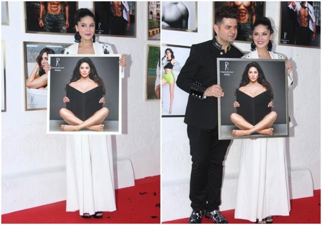 Sunny Leone poses with Dabboo Ratnani. Sunny Leone poses with Dabboo Ratnani.