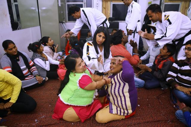 Taekwondo coach Rachana Chourasia trained specially-abled youngsters in self-defence (RAAJESSH KASHYAP)