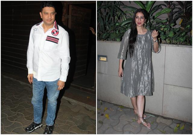 T Series honcho Bhushan Kumar and Tabu at the party. T Series honcho Bhushan Kumar and Tabu at the party.
