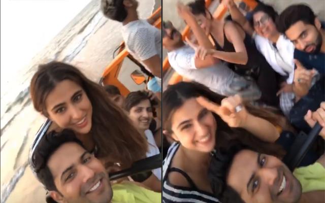 Varun Dhawan and Sara Ali Khan enjoy a jeep ride in Goa. Varun Dhawan and Sara Ali Khan enjoy a jeep ride in Goa.