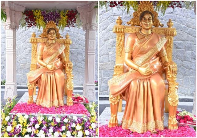 Statue of Vijaya Nirmala. Statue of Vijaya Nirmala.