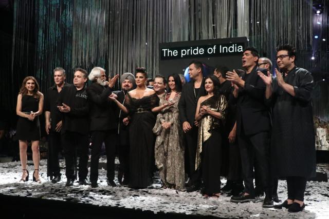 Priyanka Chopra with designers on ramp. Priyanka Chopra with designers on ramp.