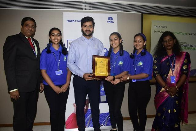 Tata Power chief executive officer and managing director Praveer Sinha and cricketer Shardul Thakur appreciated St Lawrence High School, Kandivli (East) efforts towards energy conservation and green living.