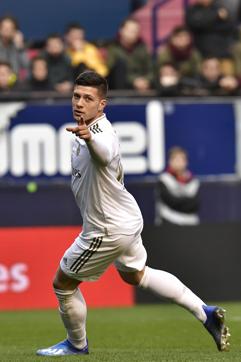 Real Madrid's Luka Jovic celebrates after scoring a goal (AP) Real Madrid's Luka Jovic celebrates after scoring a goal (AP)