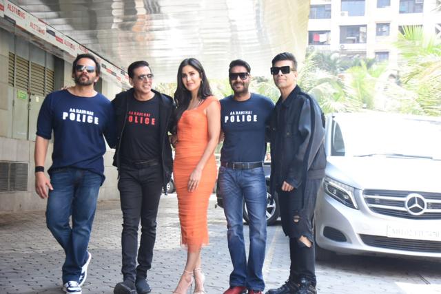 Rohit Shetty, Akshay Kumar, Katrina Kaif, Ajay Devgn and Karan Johar pose together for the cameras. (Varinder Chawla) Rohit Shetty, Akshay Kumar, Katrina Kaif, Ajay Devgn and Karan Johar pose together for the cameras. (Varinder Chawla)