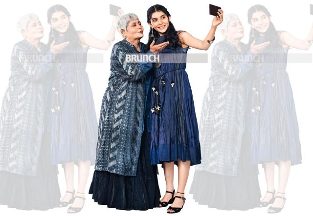 On Sudha: Jacket and dress, Paro ; On Leewana: Dress, Paro; necklace, Amrapali; belt, Myoho; sandals, Tresmode (Shivamm Paathak )