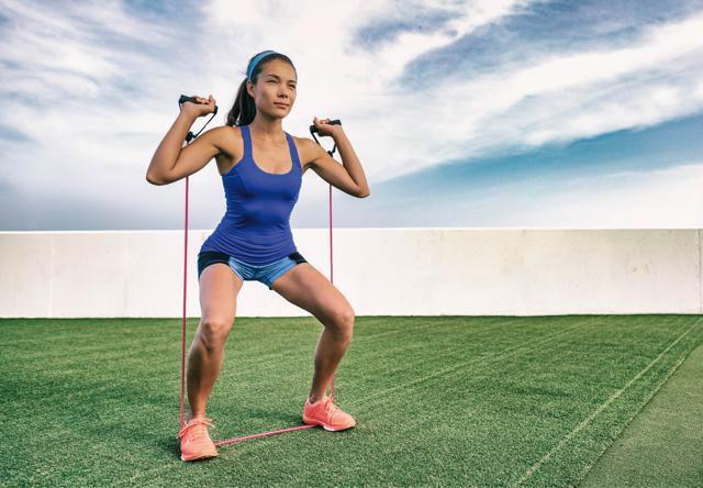 Band presses are good for the upper body (Shutterstock) Band presses are good for the upper body (Shutterstock)
