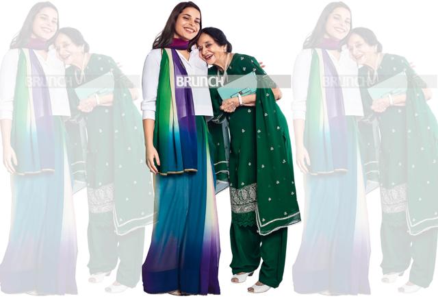 On Avantika: Top, Shein; sari, boutique in South Extension; On Uma: Suit, boutique in South Extension; jewellery, Khanna Jewellers; clutch, Da Milano (Shivamm Paathak )