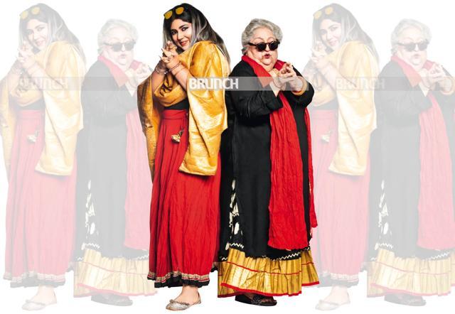 On Satya: Lehenga, Fabindia; Gold stole, an antique piece from her great grandmother; silver jewellery, Amrapali and Jaipur shops; juttis, Agra; On Usha: Lehenga, from a designer in Mumbai; jewellery, Khanna jewellers; footwear from Bangkok (Shivamm Paathak )