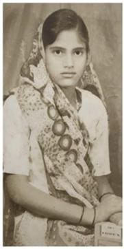 His mother at her engagement when she was 13.