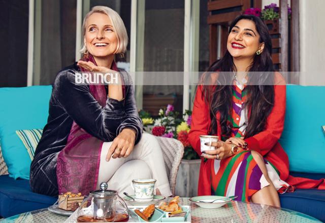 The writer of this HT Brunch cover story, Shunali (right), bonds with Gilbert over cups of steaming masala chai (Shivamm Paathak) The writer of this HT Brunch cover story, Shunali (right), bonds with Gilbert over cups of steaming masala chai (Shivamm Paathak)