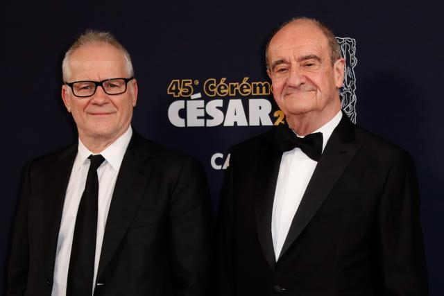 Cannes Film Festival director Thierry Fremaux (L) and the President of the Cannes Film Festival Pierre Lescure pose upon their arrival at the 45th edition of the Cesar Film Awards ceremony at the Salle Pleyel in Paris on February 28, 2020. (AFP) Cannes Film Festival director Thierry Fremaux (L) and the President of the Cannes Film Festival Pierre Lescure pose upon their arrival at the 45th edition of the Cesar Film Awards ceremony at the Salle Pleyel in Paris on February 28, 2020. (AFP)
