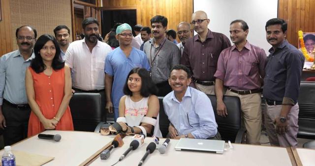 Shreya, underwent a marathon 13-hour long inter- gender double hand transplant. (Amrita hospitals)