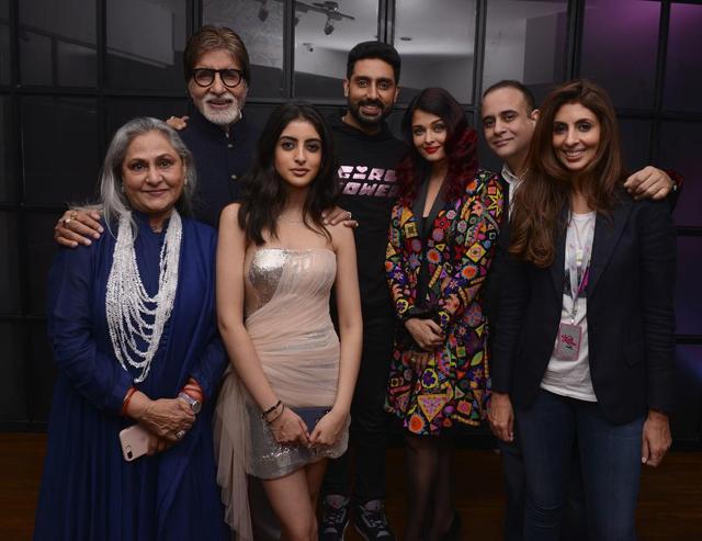 Shweta with the Bachchan family. Shweta with the Bachchan family.