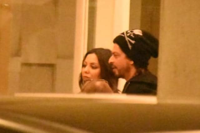 Shah Rukh Khan and Gauri at Karan Johar’s residence. (Varinder Chawla) Shah Rukh Khan and Gauri at Karan Johar’s residence. (Varinder Chawla)