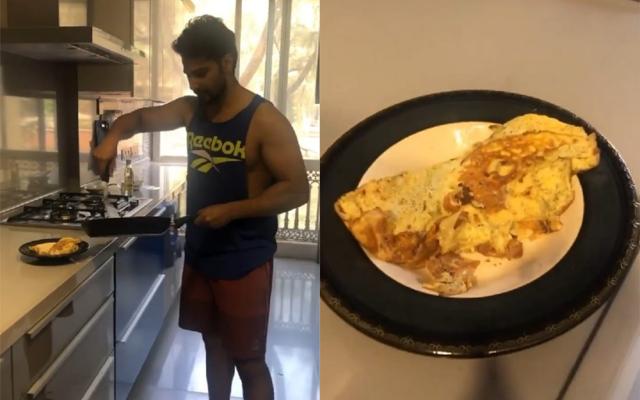 Varun Dhawan prepares an omelette. Varun Dhawan prepares an omelette.