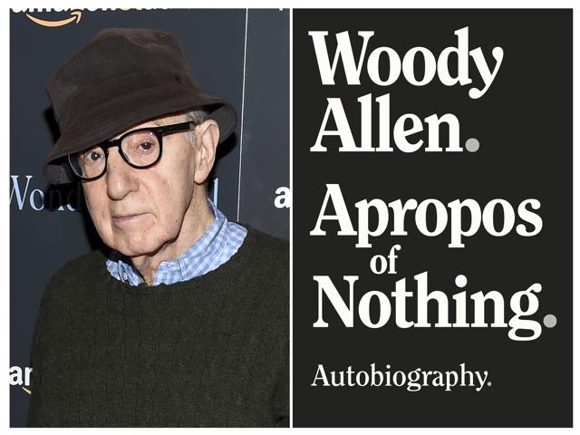 This combination photo shows director Woody Allen at a special screening of "Wonder Wheel" in New York on Nov. 14, 2017, left, and a cover image for "Apropos of Nothing," Allen's autobiography. (AP) This combination photo shows director Woody Allen at a special screening of "Wonder Wheel" in New York on Nov. 14, 2017, left, and a cover image for "Apropos of Nothing," Allen's autobiography. (AP)