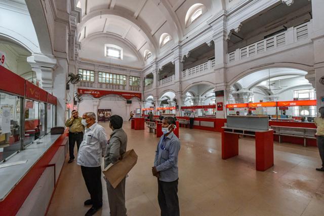 GPO is functional under essential service in Lucknow. (PTI) GPO is functional under essential service in Lucknow. (PTI)