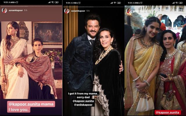 Sonam Kapoor shared several pictures with Sunita on Instagram. Sonam Kapoor shared several pictures with Sunita on Instagram.