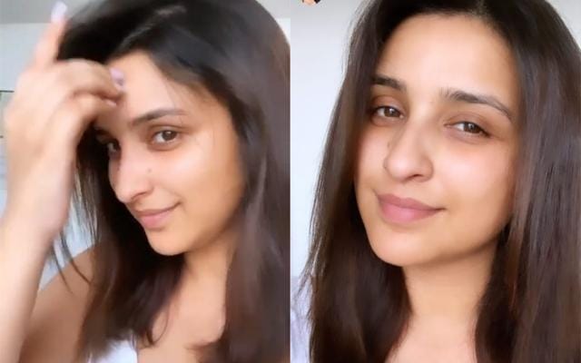 Parineeti Chopra flaunts her perfectly straight hair.