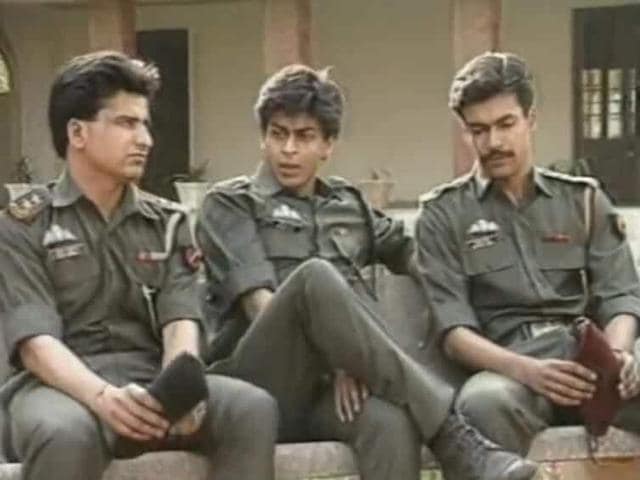 Fauji starred a young Shah Rukh Khan as a soldier. Fauji starred a young Shah Rukh Khan as a soldier.