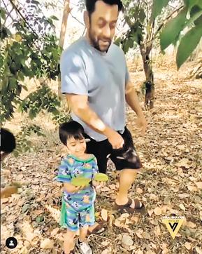 Salman Khan with nephew Ahil Salman Khan with nephew Ahil