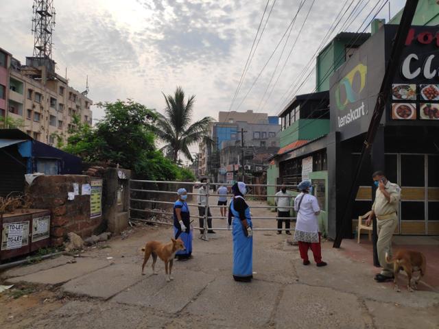 People living in the containment zone are complaining about lack of essential supplies. (HT Photo) People living in the containment zone are complaining about lack of essential supplies. (HT Photo)