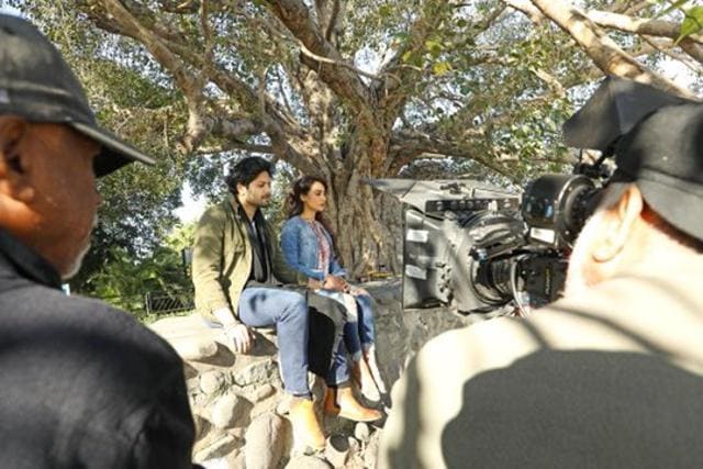 Ali Fazal and Surbhi Jyoti on sets of Aaj Bhi. Ali Fazal and Surbhi Jyoti on sets of Aaj Bhi.