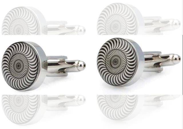 Black & white metal plated cufflinks by Escaro Royale Black & white metal plated cufflinks by Escaro Royale
