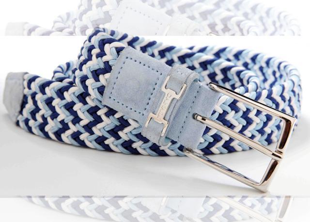 Casual blue cloth belt by Canali Casual blue cloth belt by Canali