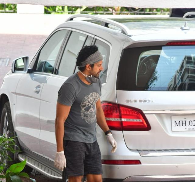 Farha Akhtar outside his home. Farha Akhtar outside his home.
