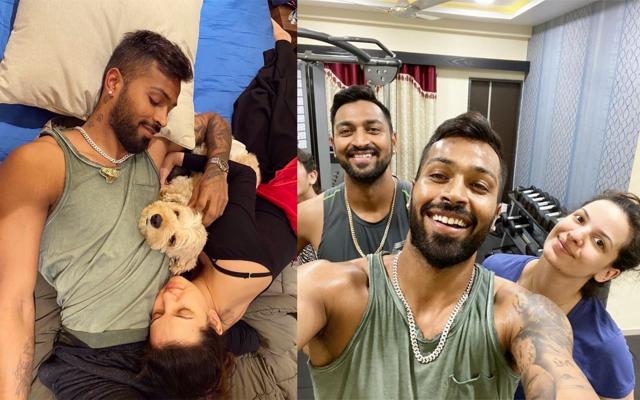Hardik Pandya with Natasha Stankovic. Hardik Pandya with Natasha Stankovic.