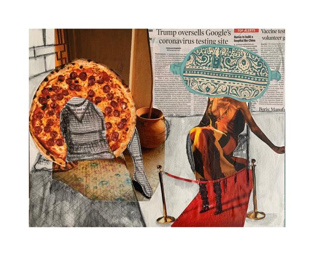 Artwork by artists Savya Jain titled - Converstion in Times of Corona Artwork by artists Savya Jain titled - Converstion in Times of Corona