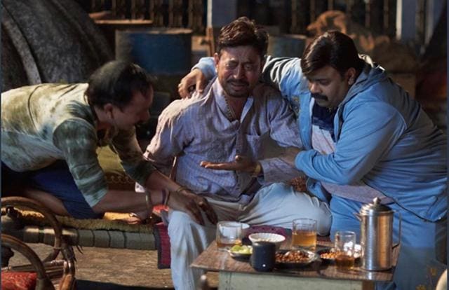 Kuku Sharda with Irrfan Khan and Deepak Dobriyal in Angrezi Medium. Kuku Sharda with Irrfan Khan and Deepak Dobriyal in Angrezi Medium.