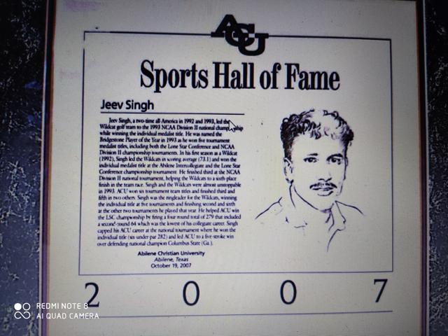Grab of Jeev in the Abilene Christian University Hall of Fame (Special Arrangement) Grab of Jeev in the Abilene Christian University Hall of Fame (Special Arrangement)