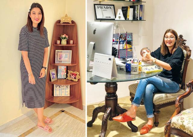 Look 1: Dress, Zara; footwear, Valentino; clips, Zara; Look 2: Top, Zara; shoes, Oceedee; jeans, American Eagle Look 1: Dress, Zara; footwear, Valentino; clips, Zara; Look 2: Top, Zara; shoes, Oceedee; jeans, American Eagle