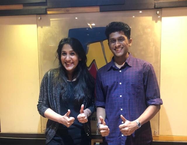 Singer Shweta Mohan and composer Amrit Ramnath were all smiles after recording for Dharti Ma Singer Shweta Mohan and composer Amrit Ramnath were all smiles after recording for Dharti Ma