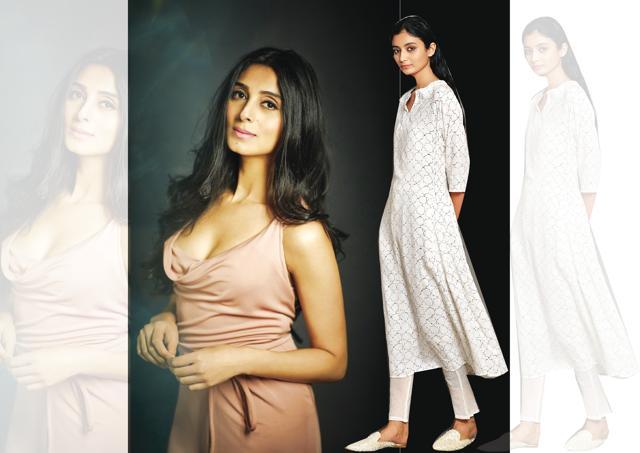Pernia Qureshi (left) wears a Gucci dress that once belonged to her mother to set an example of upcycling; (Right) David Abraham’s designs show that Indian clothes are non-confining Pernia Qureshi (left) wears a Gucci dress that once belonged to her mother to set an example of upcycling; (Right) David Abraham’s designs show that Indian clothes are non-confining